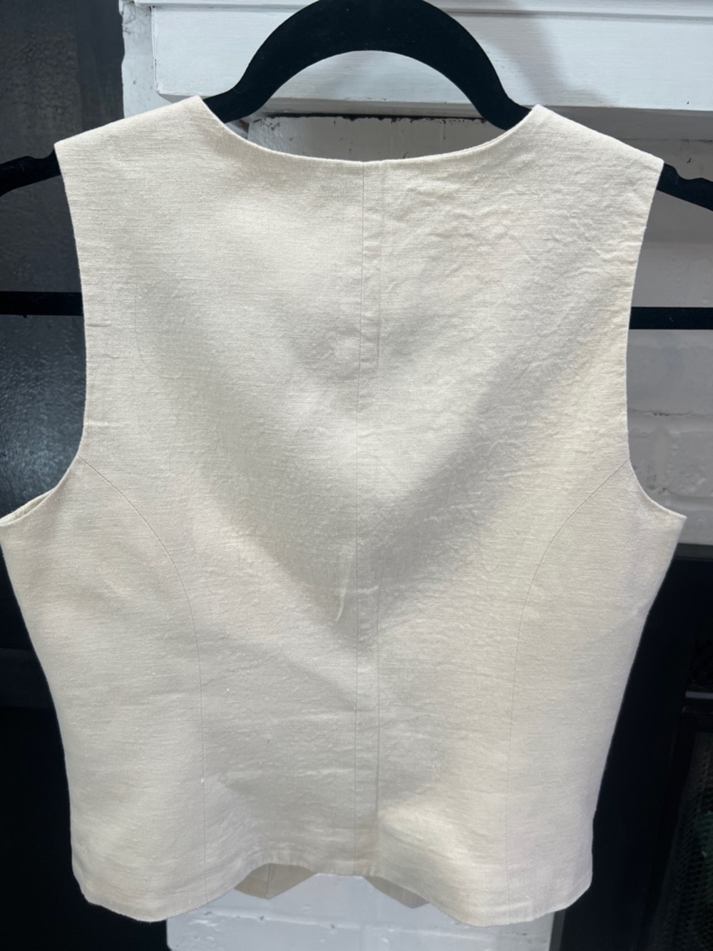 J. Crew Cream Button-Front Sleeveless Vest - Picture 6 of 7